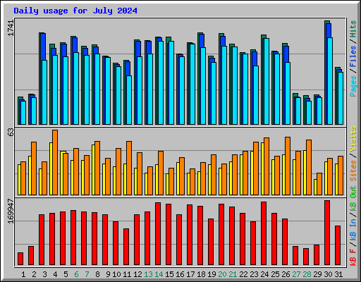 Daily usage for July 2024