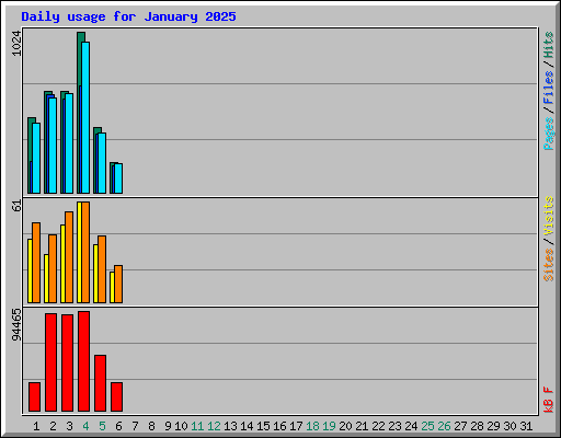 Daily usage for January 2025