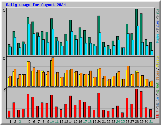 Daily usage for August 2024